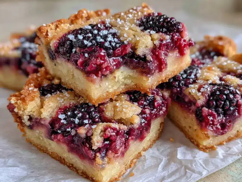 easy blackberry cobbler bars - featured image