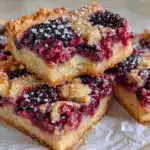easy blackberry cobbler bars - featured image