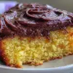 easy classic yellow cake with chocolate frosting - featured image