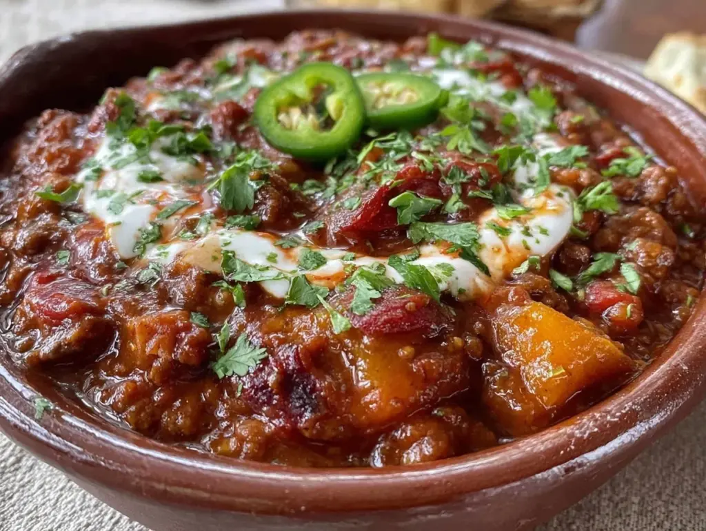easy fall pumpkin chili - featured image