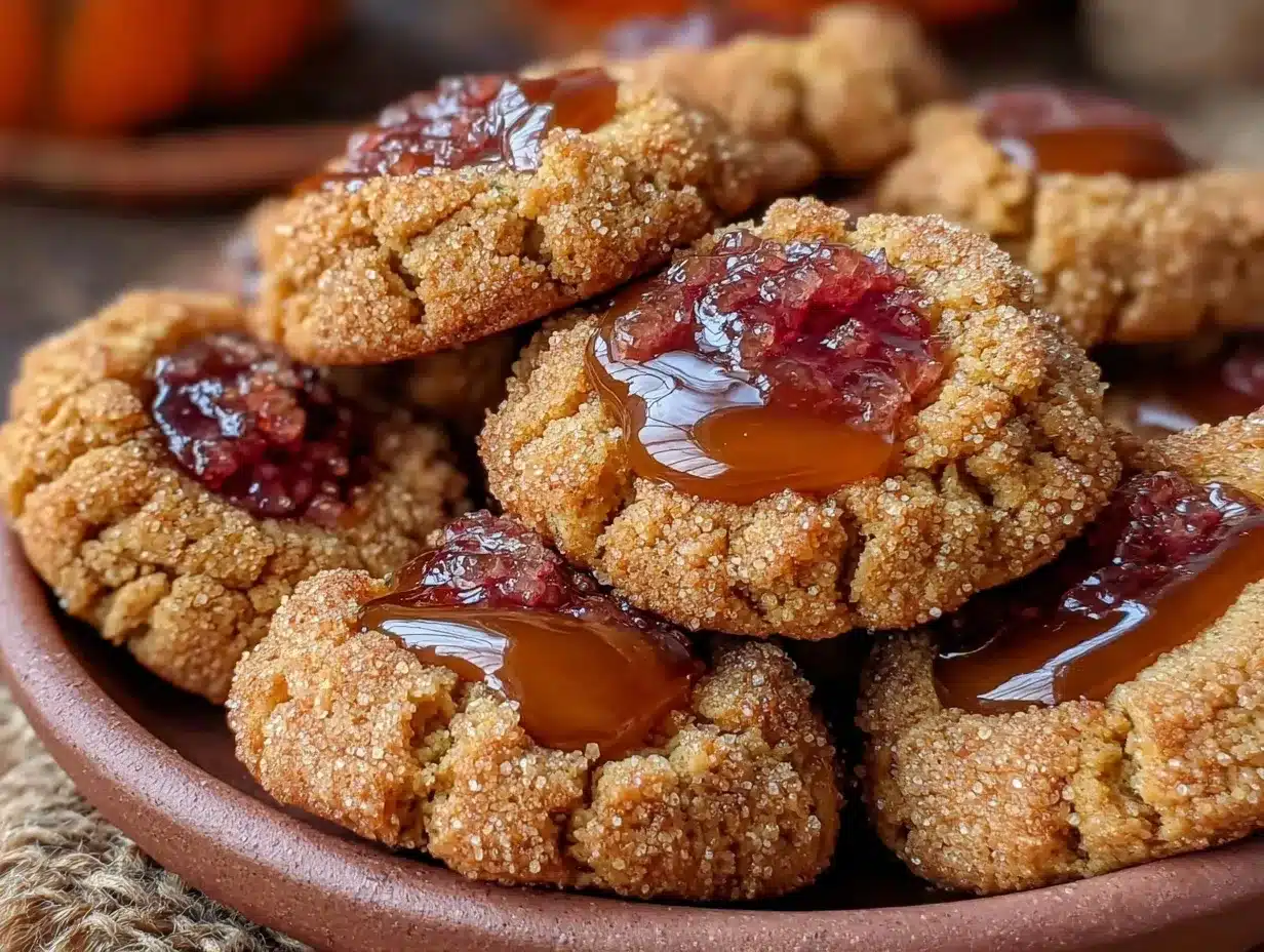 easy fall pumpkin thumbprint cookies preparation steps