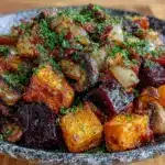 easy fall roasted root veggie hash - featured image
