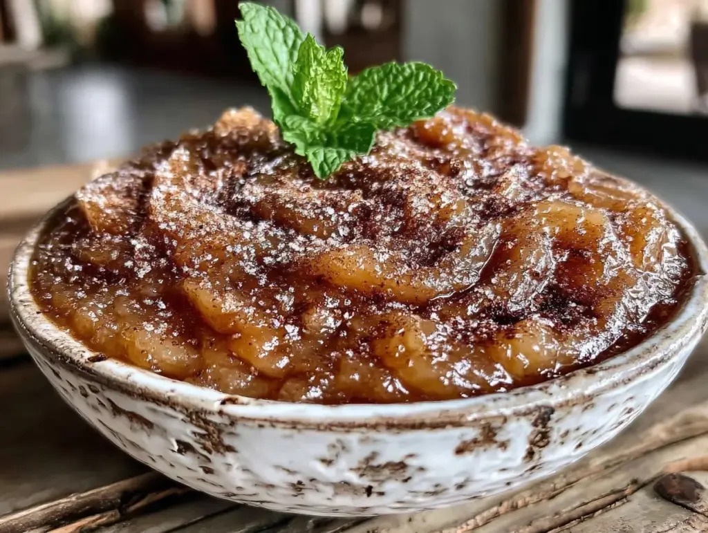 easy kids crockpot applesauce with cinnamon - featured image