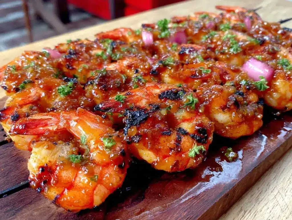 easy labor day grilled shrimp skewers - featured image
