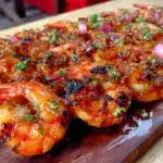 easy labor day grilled shrimp skewers - featured image