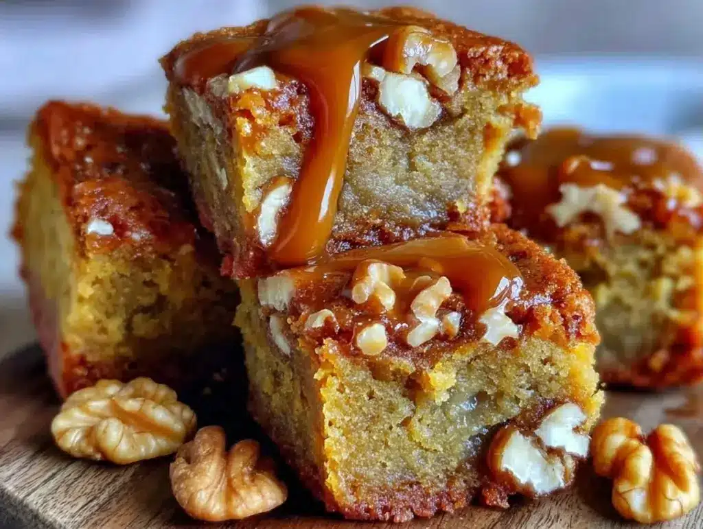 easy maple walnut blondies - featured image
