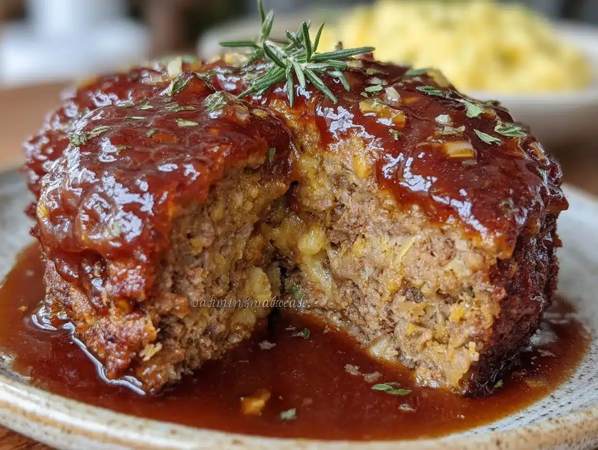 easy meatloaf with brown gravy preparation steps