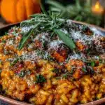 easy pumpkin sage risotto - featured image