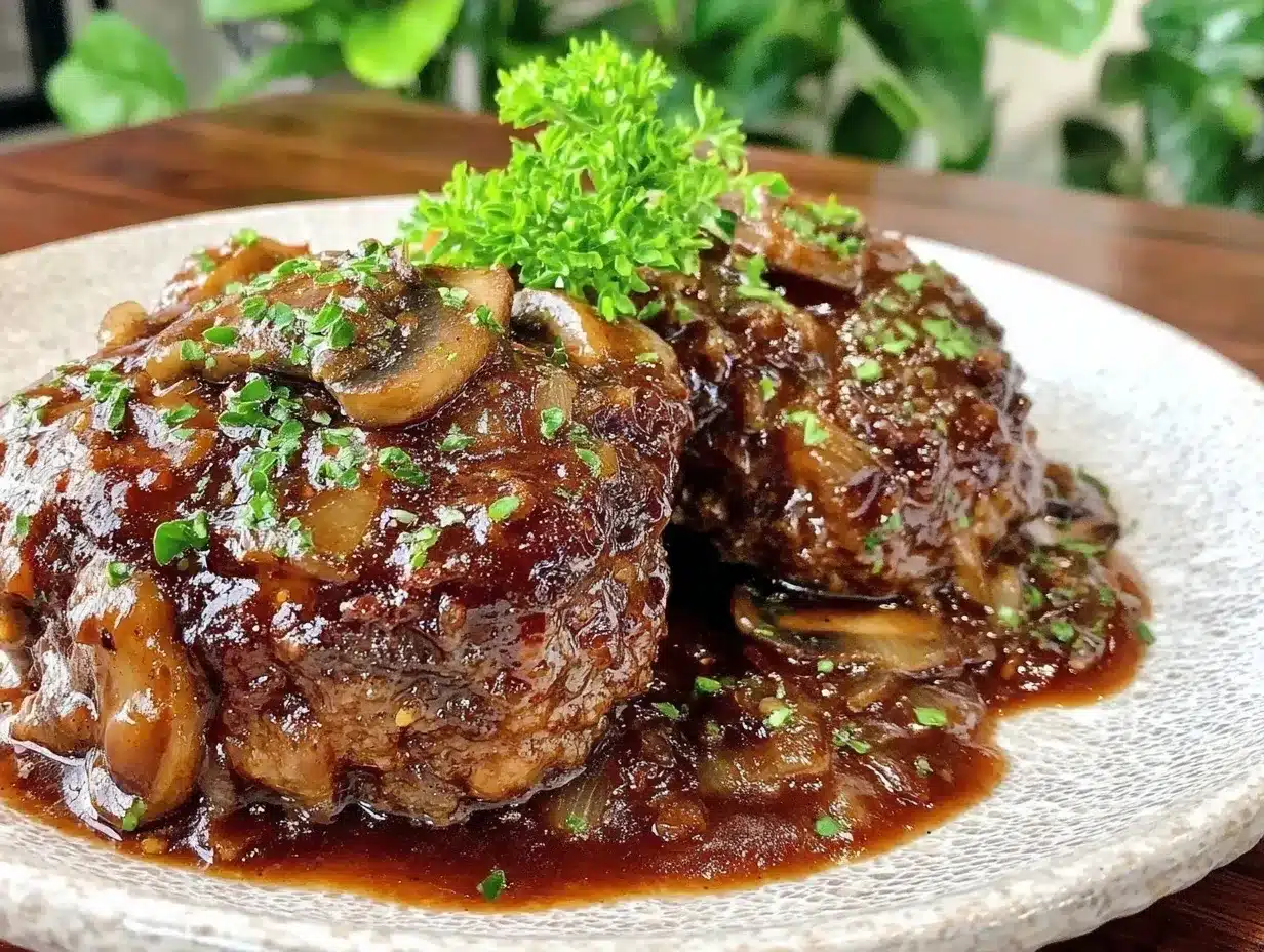 Easy Salisbury Steak: Best Budget-Friendly Family Dinner 4 Easy Salisbury Steak with Mushroom Gravy preparation steps