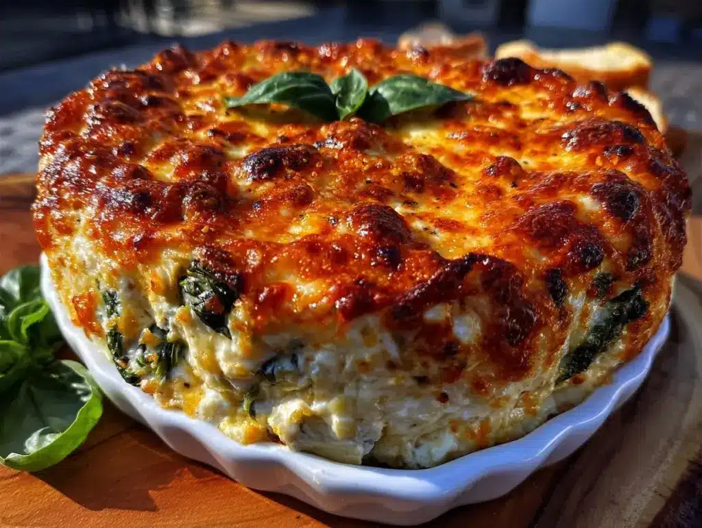 extra cheesy baked spinach artichoke dip - featured image