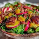 fall harvest salad with maple candied pecans - featured image