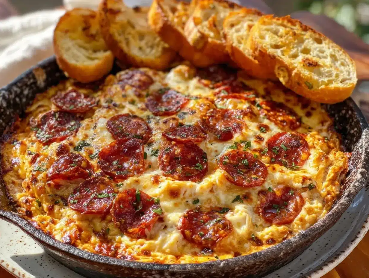 Game Day Pepperoni Pizza Dip: Easy Crostini Recipe 4 Game Day Pepperoni Pizza Dip preparation steps