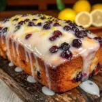 moist lemon blueberry loaf cake - featured image