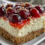 no-bake cherry cheesecake bars - featured image