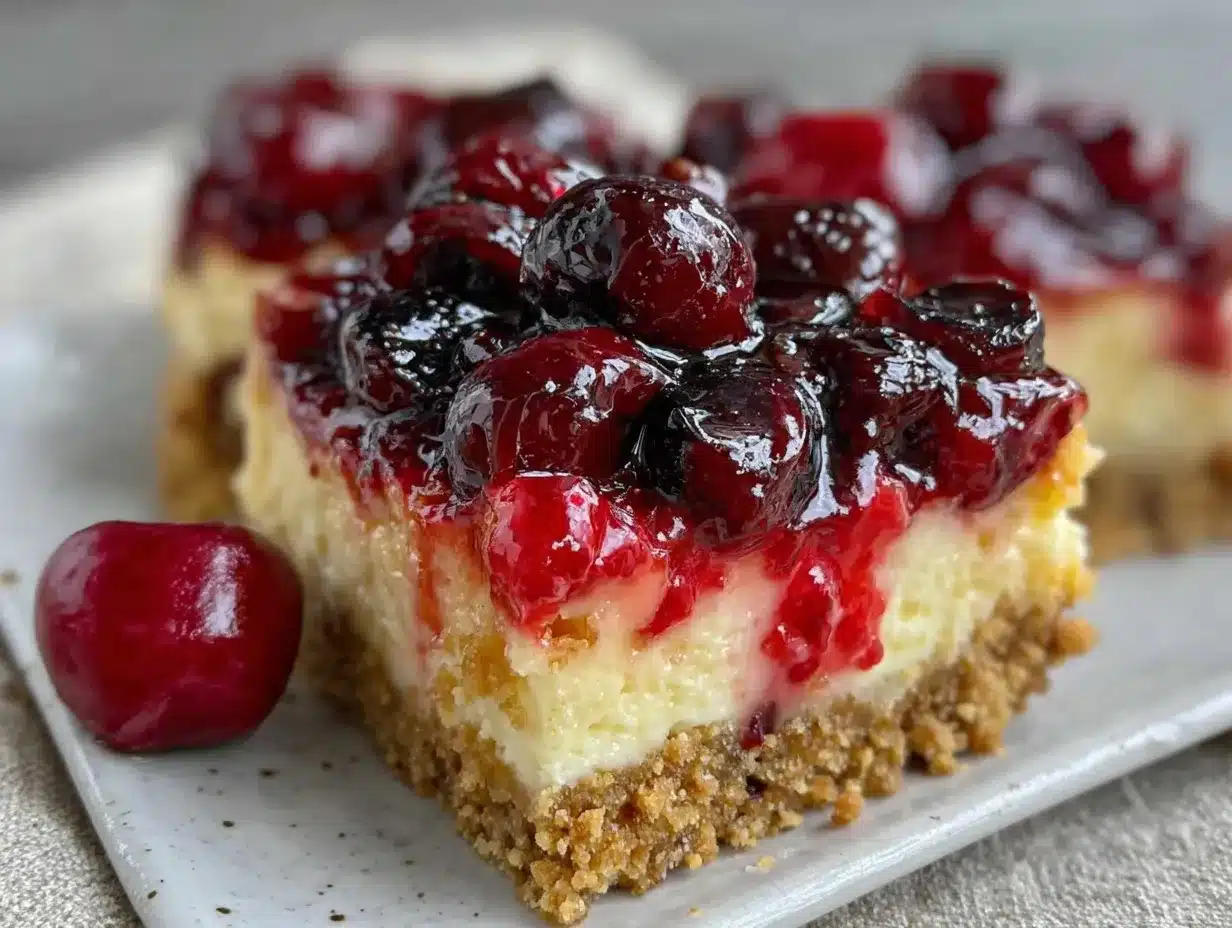 Labor Day No-Bake Cherry Cheesecake Bars: Easy No-Bake Dessert 4 no-bake cherry cheesecake bars preparation steps