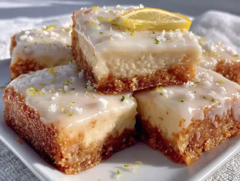 no-bake lemon cream cheese bars - featured image