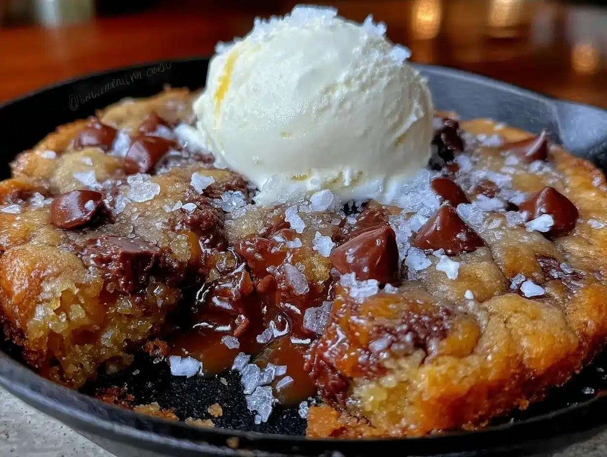 Gooey Classic Peanut Butter Cookie Skillet: 25 Min 4 peanut butter cookie skillet preparation steps
