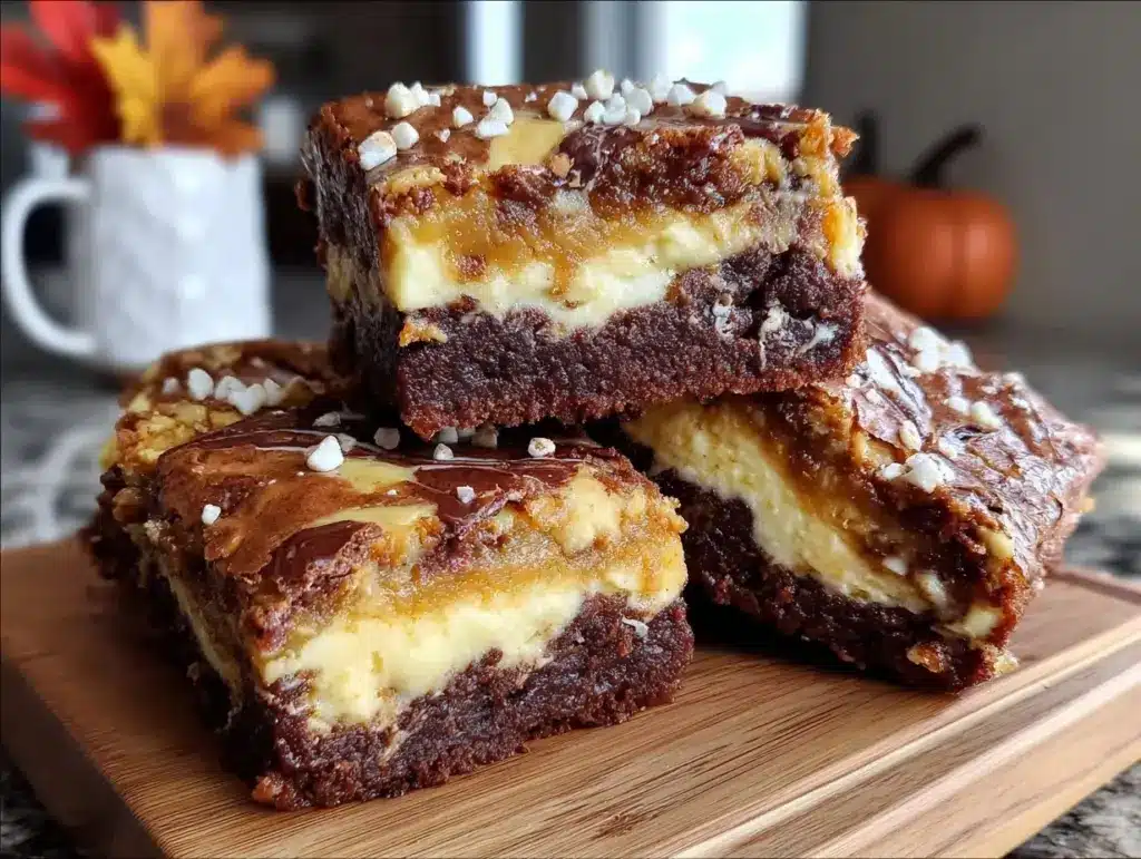 pumpkin cheesecake brownies - featured image
