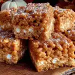 pumpkin spice rice krispie treats - featured image
