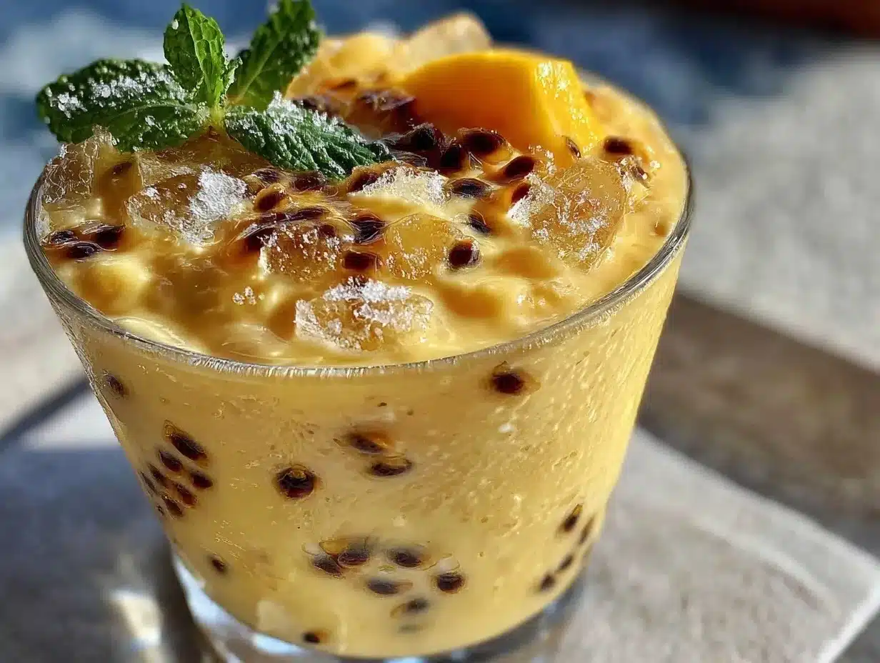 Quick Frozen Mango Passionfruit Smoothie: 5pm Savior 4 quick frozen mango passionfruit smoothie preparation steps