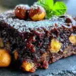 rich chocolate hazelnut brownies - featured image