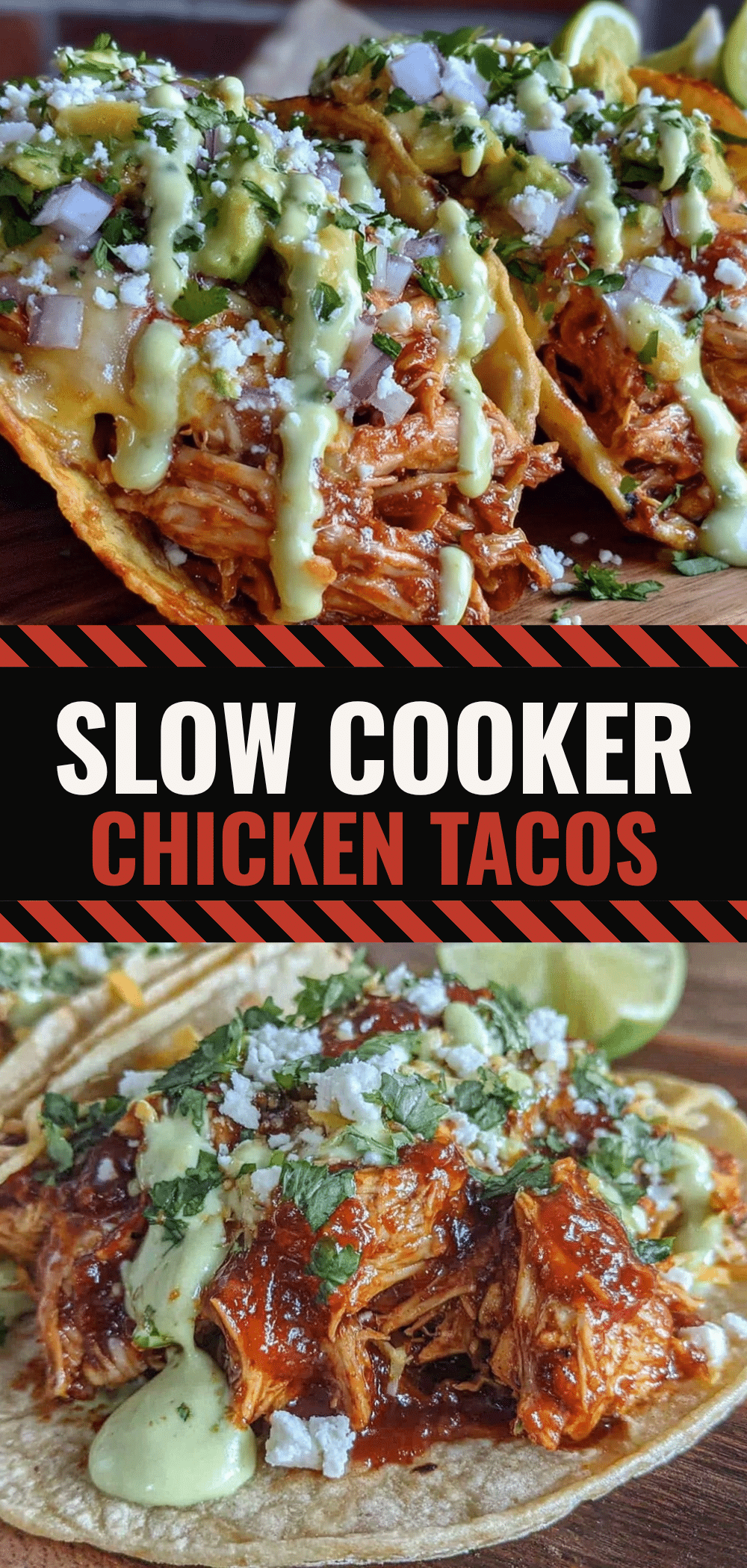 Easy Slow Cooker Salsa Chicken Tacos with Lime Crema 5 salsa chicken tacos recipe
