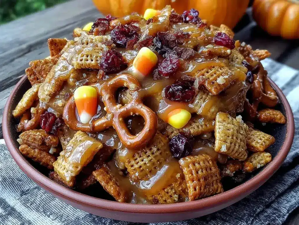 Seasonal Fall Chex Mix with Caramel Drizzle - featured image