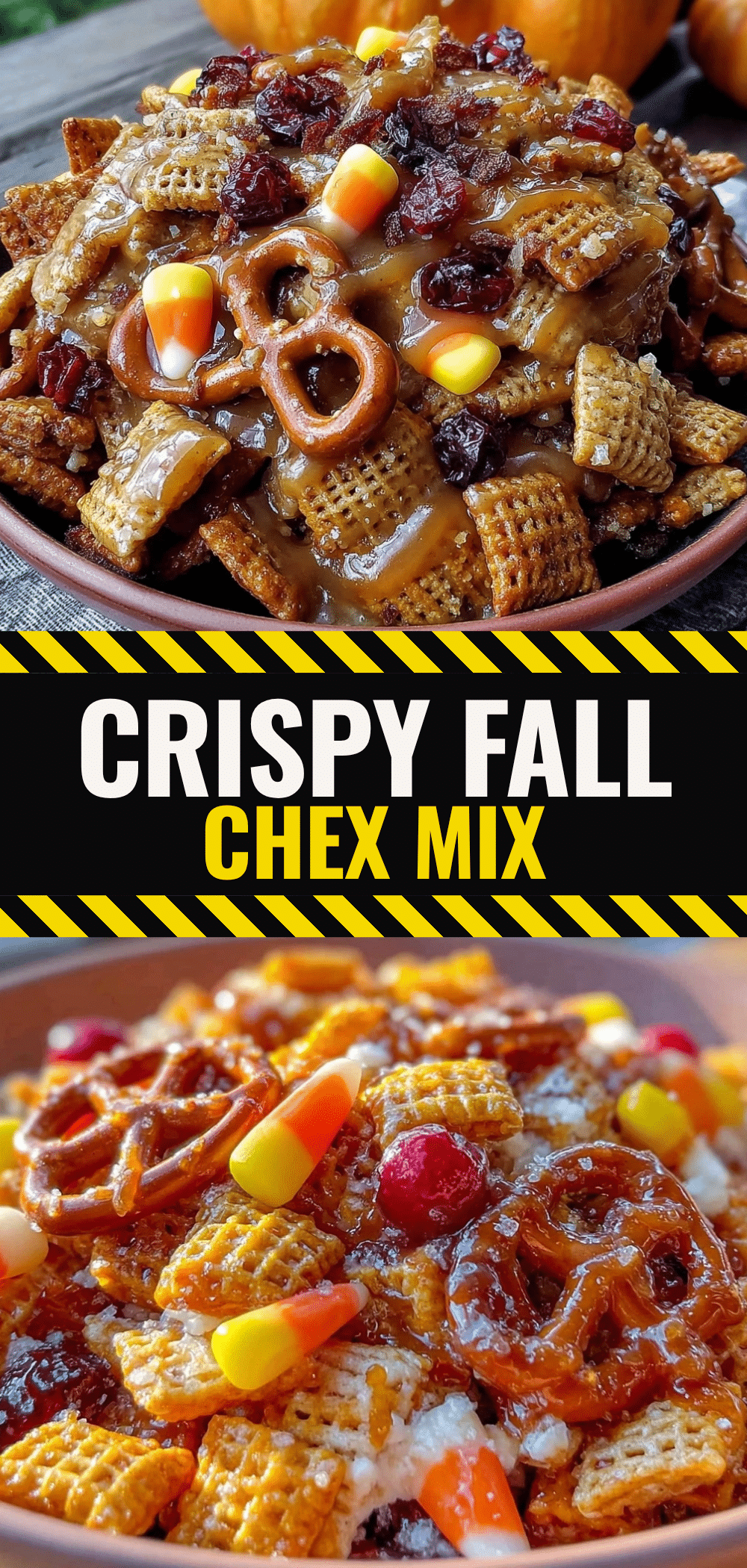 Fall Chex Mix: Best Seasonal Snack 5 Seasonal Fall Chex Mix with Caramel Drizzle recipe