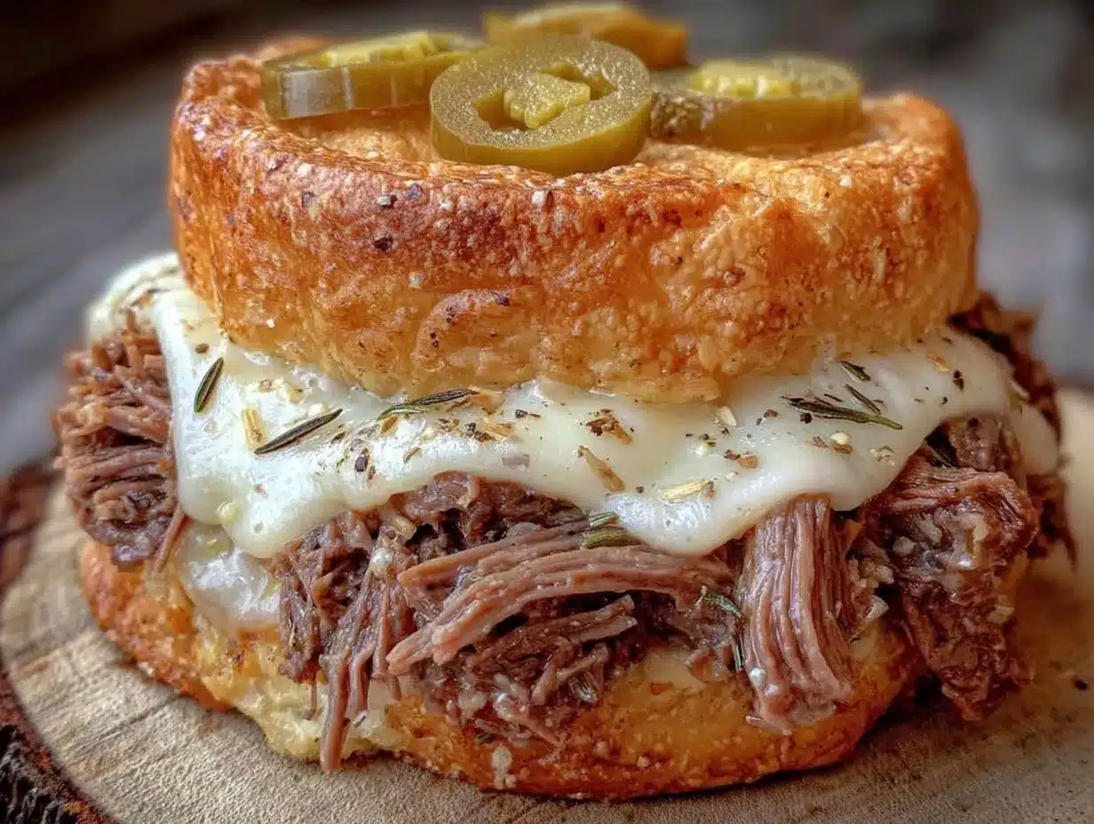 Slow Cooker Mississippi Pot Roast Sandwiches: 5-Ingredient Budget Meal 4 Slow Cooker Mississippi Pot Roast Sandwiches preparation steps