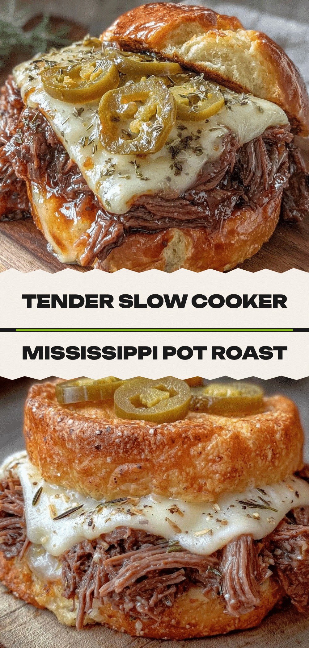 Slow Cooker Mississippi Pot Roast Sandwiches: 5-Ingredient Budget Meal 5 Slow Cooker Mississippi Pot Roast Sandwiches recipe