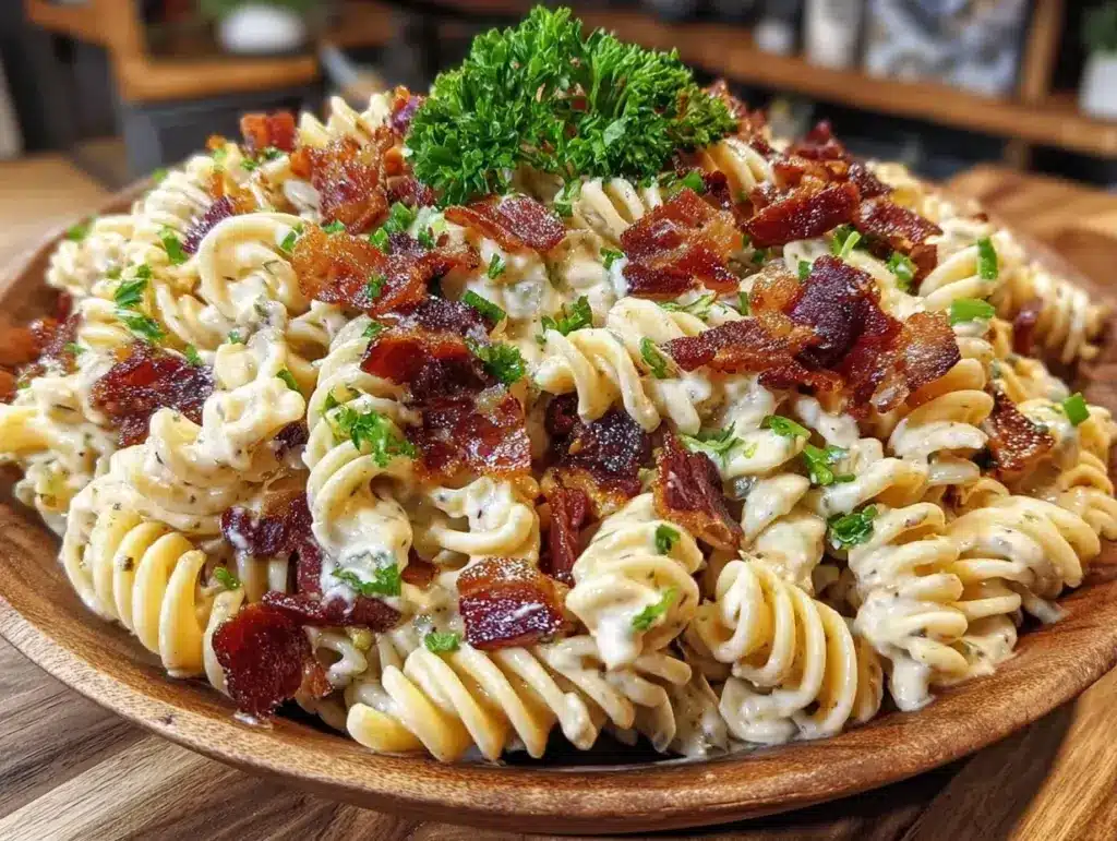 small-batch bacon ranch pasta salad - featured image