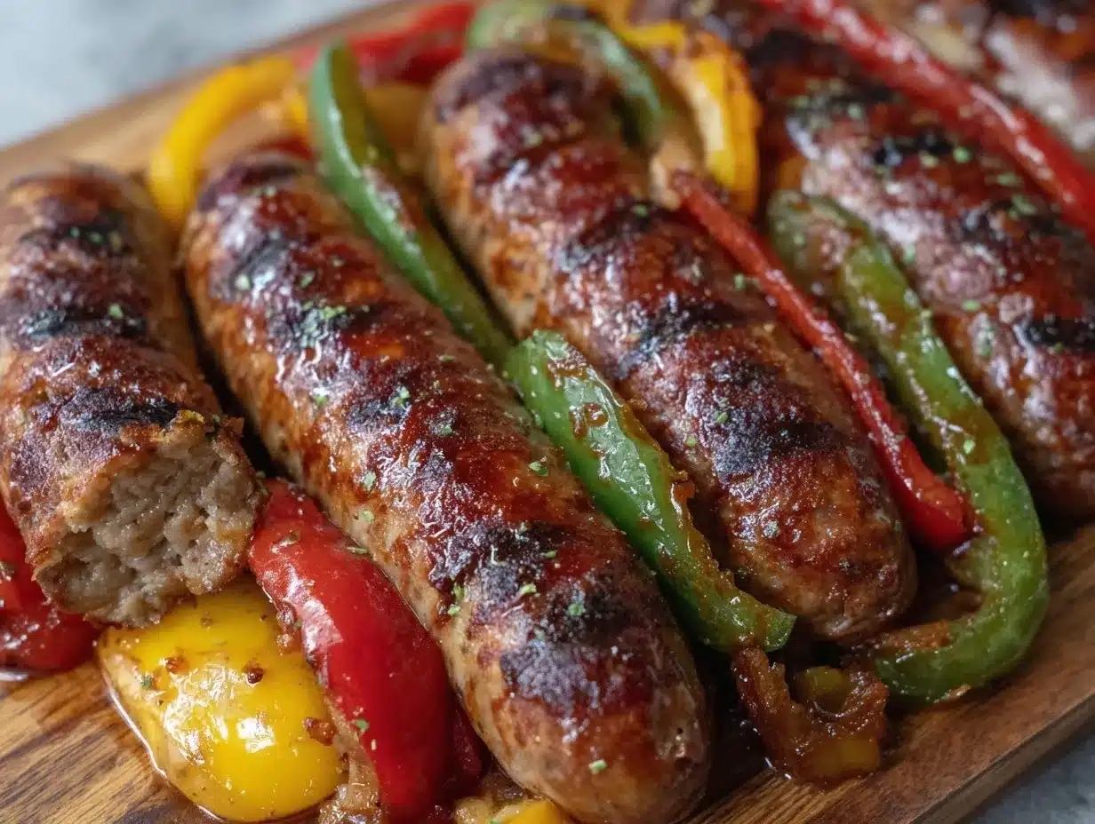 Labor Day Smoky Grilled Bratwurst with Peppers: 5pm Dinner Fix 4 smoky grilled bratwurst with peppers preparation steps