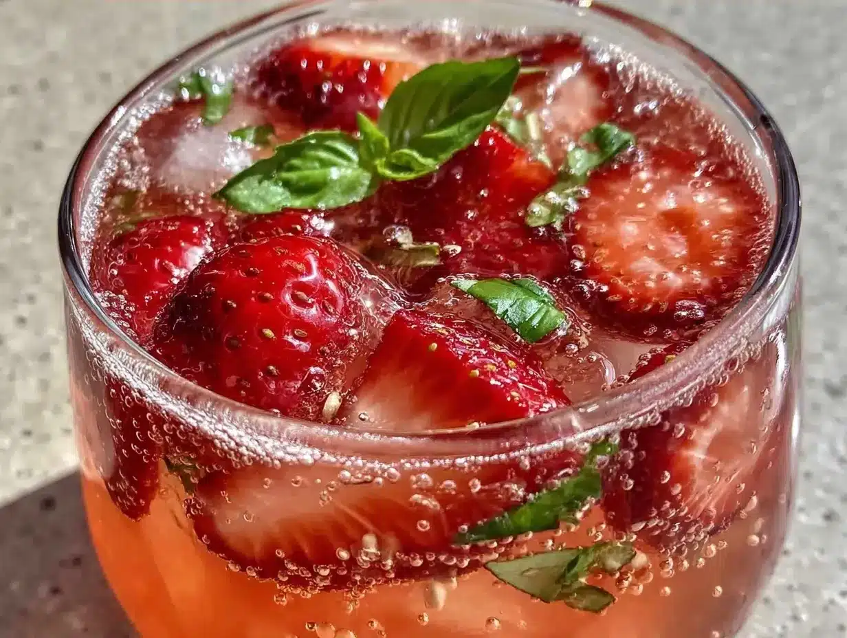 Sparkling Strawberry Basil Lemonade: 5 Min Summer Sip 4 sparkling strawberry basil lemonade preparation steps