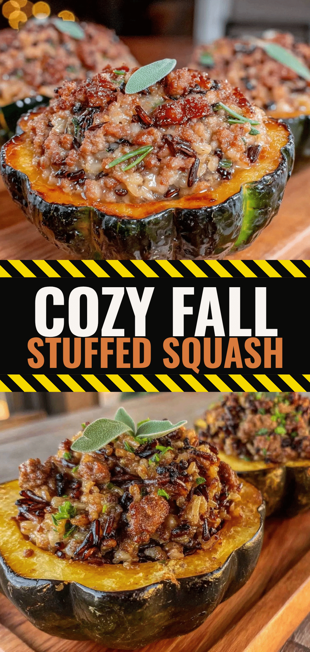 Cozy Fall Stuffed Acorn Squash with Sausage and Wild Rice: 15-Min Best Party Dish 5 stuffed acorn squash recipe