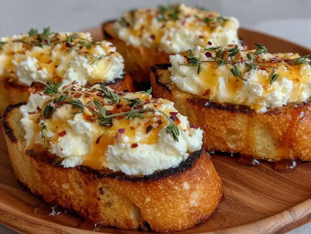 Whipped Ricotta Crostini with Hot Honey - featured image