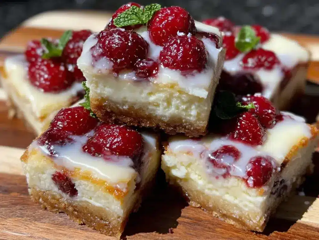 White Chocolate Raspberry Cheesecake Bars for Two - featured image
