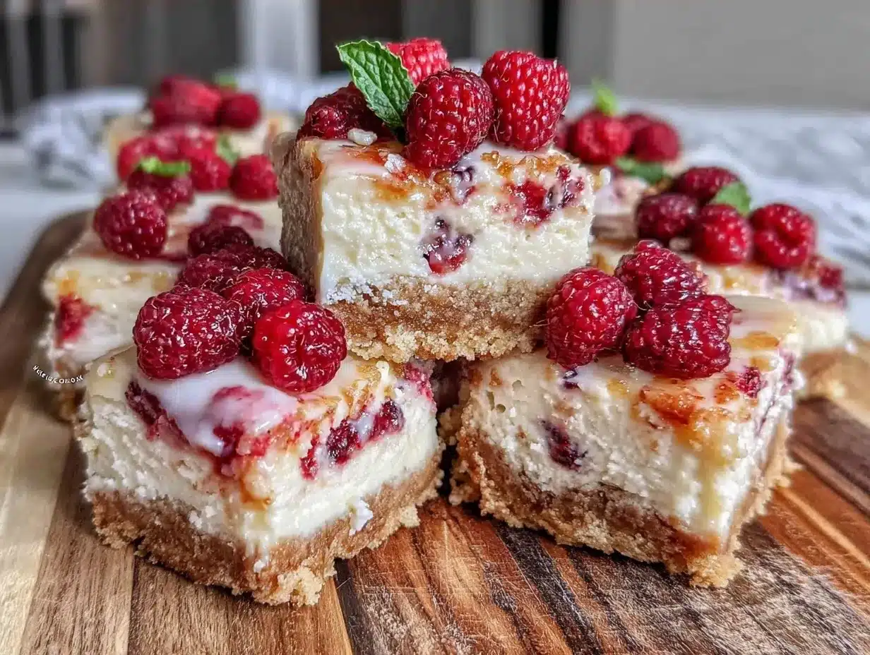 White Chocolate Raspberry Cheesecake Bars for Two 4 White Chocolate Raspberry Cheesecake Bars for Two preparation steps